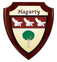 Haggarty Irish Coat of Arms Shield Plaque - Rosewood Finish - £34.25 GBP