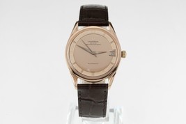 Universal Geneve 18k Rose Gold Automatic Polerouter Date w/ Leather Band 69 - £2,899.68 GBP