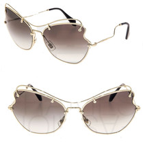 Miu Miu Scenique Butterfly 56R Pale Gold Black Gradient Sunglasses MU56RS 65mm - £140.66 GBP