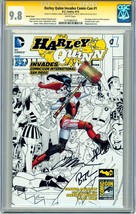 Cgc Ss 9.8 Harley Quinn Invades Sdcc #1 Signed Amanda Conner Bruce Timm Jim Lee - $296.99