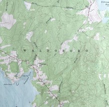 Map Waldoboro East Maine USGS 1973 Topographic Vtg Geo 1:24000 27x22&quot; #1 TOPO13 - £29.38 GBP