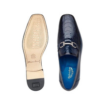 Belvedere Men's Bruno Genuine Ostrich Leg and Italian Calf Loafer Navy 1026 image 2