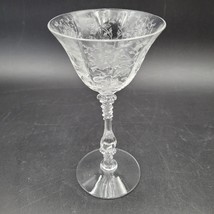 Vintage Cambridge Etched Crystal Wildflower Liquor Cocktail Wine Glass 6&quot; Tall - $9.89