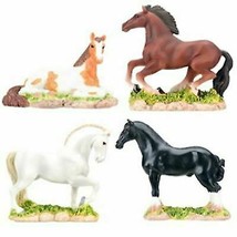 Small Equine Set of Four Horses Figurine Horse Statue Figure Sculpture D... - £25.17 GBP