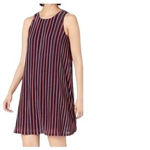 Adrianna Papell Womens A-Line Dress Pleated Striped Sleeveless Stretch Blue 10 - £19.14 GBP