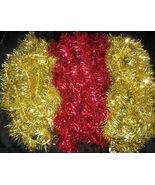 Vintage Christmas Foil Tinsel Garlands Red and Gold 50&#39; Tree Decor 3 Pc Lot - €15,27 EUR