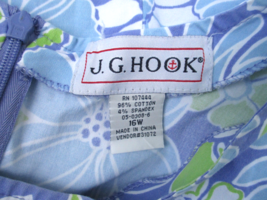 J.G. Hook Floral Shift Sundress Women&#39;s Medium Crisp Cotton Stretch Vint... - £33.50 GBP