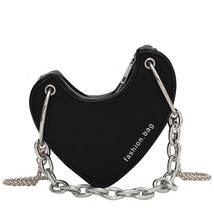 Heart Shaped Print Chain Crossbody Bag Fashion Purses and Handbags for Women Des - £25.35 GBP
