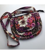 Vera Bradley crossbody purse Pink Purple Black floral pattern - $18.23