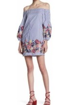 Romeo And Juliet Couture Off The Shoulder Striped Embroidered Dress NWT - £26.82 GBP