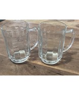 VINTAGE VCA/FRANCE .5L English Pub Heavy Clear Glass Mugs Set Of 2 - $20.00
