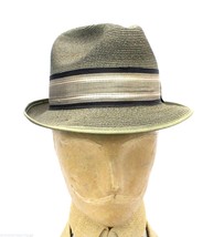 Mens Vtg Hat 6 3/4 S Champ Fedora Sun Filters Straw Green Faded  NOS Def... - $52.57