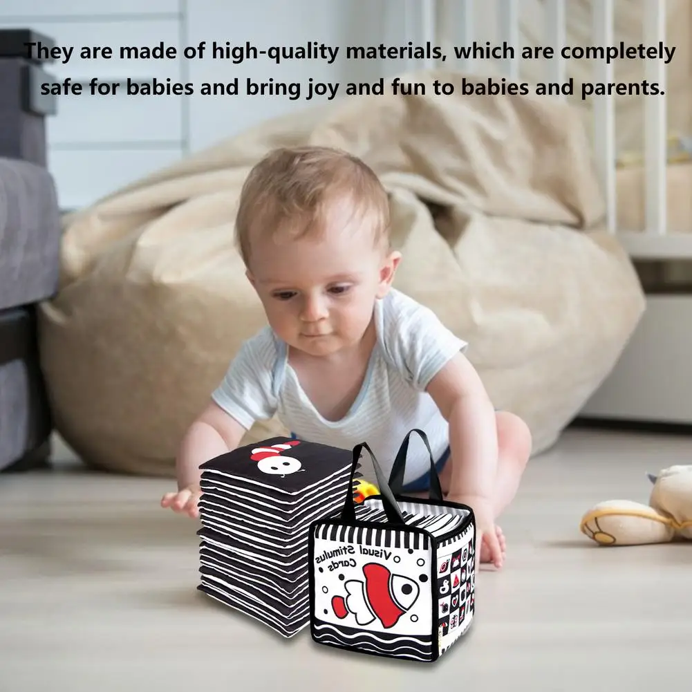 Play Baby Flash Cards Infant ActiAy Cards Black White Colorful High Contrast Vis - £34.76 GBP
