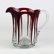 Tarentum Puritan Ruby Stained Pitcher &amp; 6 Tumblers Set, Antique c1911 EAPG, Rare - £233.29 GBP