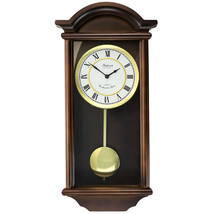 Bedford Clock Collection George 22 Inch Chestnut Wood Chiming Pendulum Wall Clo - £115.05 GBP