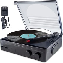 Vinyl Record Player Bluetooth Turntable,Fm Radio With 2 Built-In, Dust Cover - £33.64 GBP