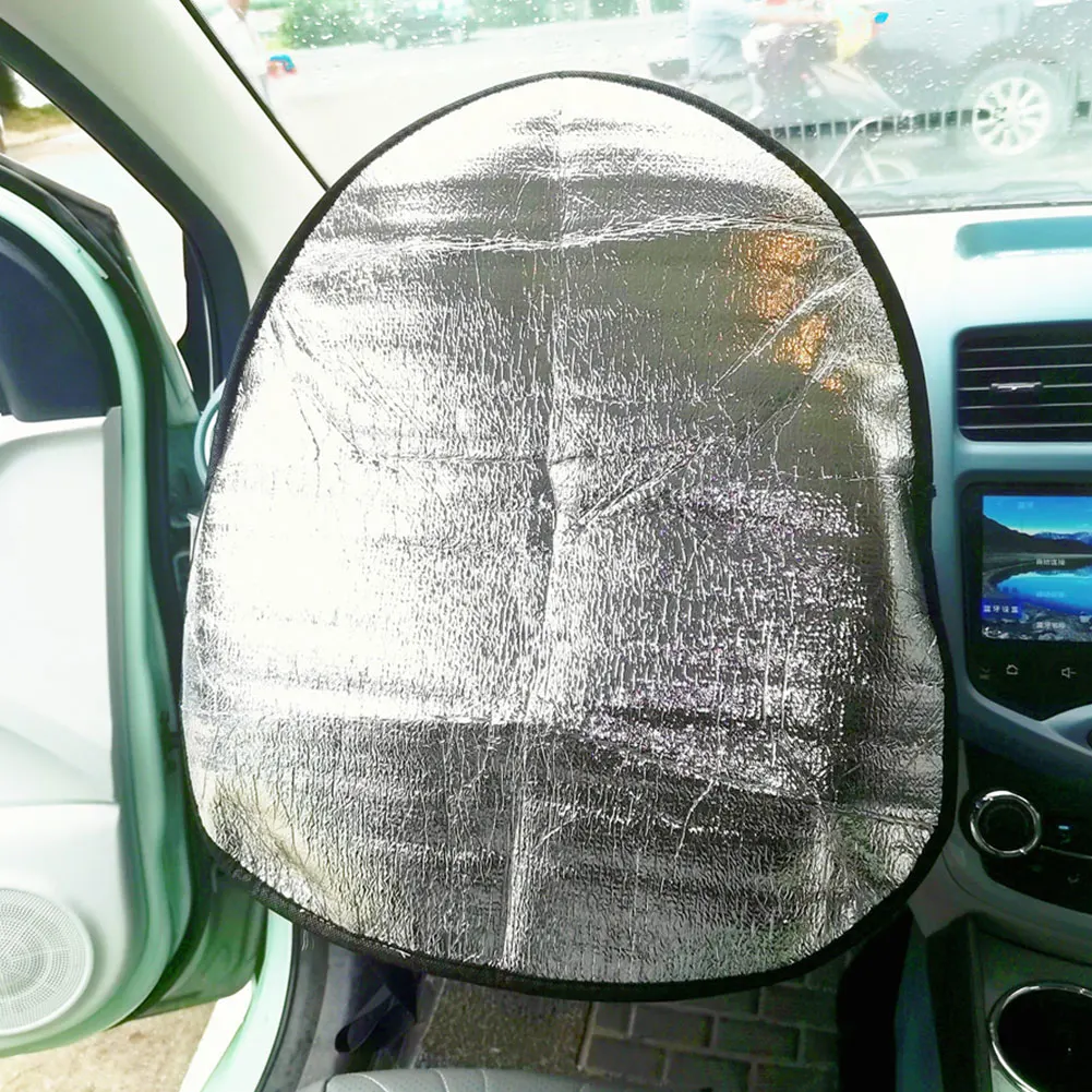 Car Steering Wheel Sunscreen Aluminum Foil Car Steering Wheel Cover Pearl Wool - £11.28 GBP