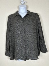 Chelsea &amp; Theodore Womens Plus Size XXL Animal Print Button Up Shirt Long Sleeve - £7.76 GBP