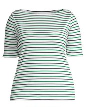 Lauren Ralph Lauren Womens Striped Stretch Boatneck Top Green/Navy/White... - £9.83 GBP