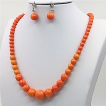 6-14mm Natural Accessories Orange Seashell Beads Tower Necklace Chain Earbob Ear - £18.45 GBP