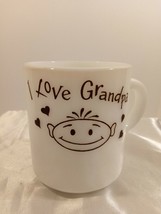 Vintage I Love Grandpa Milk Glass mug 3&quot; tall - £9.01 GBP