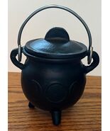 Small Triple Moon Cast Iron Cauldron with Lid for Rituals, Spells, Incense! - $30.60 CAD