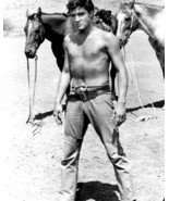 Elvis Presley beefcake bare chested pose by horses from Flaming Star 8x1... - £7.77 GBP