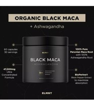 ELMNT 40,000mg  40x Strength Organic Black Maca Root with Ashwagandha - 60 Pills - £22.50 GBP