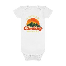 Organic Baby Bodysuit - 100% Cotton - &#39;I&#39;d rather be climbing mountains&#39; - £19.32 GBP
