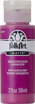 Folkart Matte Acrylic Paint 2oz-Festive Fuschia - £11.59 GBP