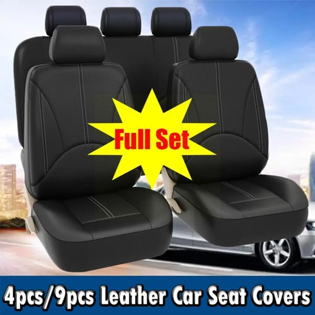 4/9pcs/set PU Front Car Seat Covers Compatible Universal Fit Most Car SUV Car - £23.85 GBP+