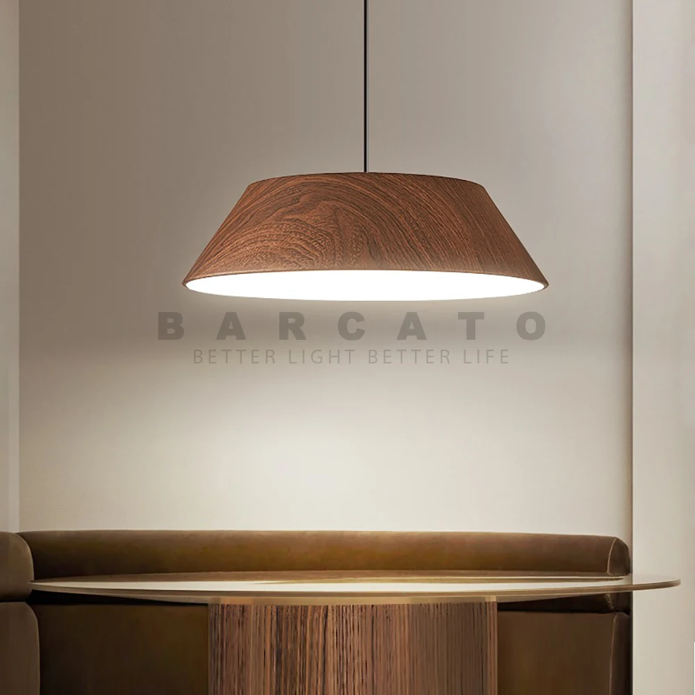 Nordic Modern Wood Grain Log Metal Pendant Lights for Table Dining Room Kitchen - £126.19 GBP+