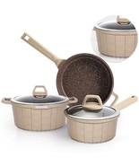 Aufranc Pots and Pans Set Nonstick Granite Induction Kitchen Cookware Se... - £92.05 GBP