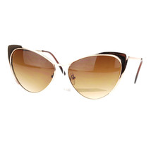 Womens Cateye Sunglasses Gold/Silver Metal Frame Spring Hinge UV 400 - £8.80 GBP+