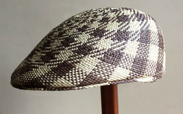Flat Cap brown/natural for Men Woman Panama hat Straw hat Sun hat Ecuador - £77.77 GBP