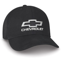 Chevrolet Silver Bowtie Outline Black Hat - £23.58 GBP