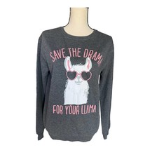 Cold Crush Grey Save The Drama For Your Llama Sweat Shirt Size M - £19.14 GBP