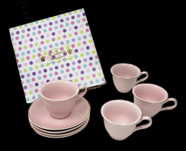 The Queen&#39;s Treasures 8 Piece Child Doll Cup &amp; Saucer Tea Set Pink NEW in Box - £23.42 GBP