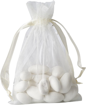 Balsacircle 50 Pcs 4X6-Inch Ivory Organza Drawstring Bags - Wedding Party Favors - £18.09 GBP