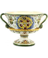 Bowl MAJOLICA MEDICI DERUTA Tuscan Italian Footed Large Ceramic Hand-Cra... - £1,935.02 GBP