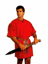 Greek Or Roman Soldier Warrior Legionaire Centurion Men&#39;s Red Tunic O/S New - £61.99 GBP