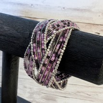 Vintage Bracelet Wide Pinky Purple Tones - £12.36 GBP