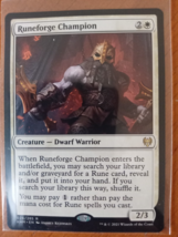Runeforge Champion Magic The Gathering Kaldheim Rare 26 Dwarf White Warrior - $2.32