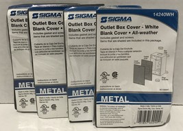 NEW Sigma Electric 14240WH Steel White 1-Gang Weatherproof Blank Cover - £29.27 GBP