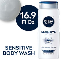 NIVEA MEN Sensitive Body Wash with Bamboo Extract, 16.9 Fl Oz Bottle(D0102HR26Q8 - £28.18 GBP