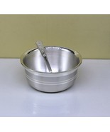 999 solid pure silver handmade utensils bowl and spoon, kids serving ves... - $2,795.11 MXN