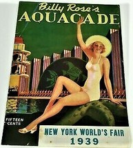 New York World&#39;s Fair - 1939 Billy Rose&#39;s AQUACADE Program  Water Show Pool Dan - £7.19 GBP