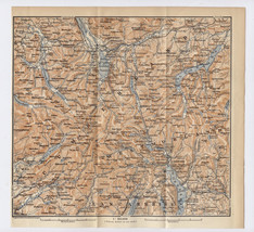 1890 Original Antique Map Of Lake District Cumberland Westmorland / England - £21.05 GBP