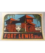 Fort Lewis Washington Water Transfer Luggage Car Decal Original VTG Souv... - $29.50