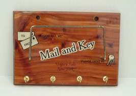 Vintage travel  souvenir Niagara falls NY  cedar wood mail and key holder  - $19.75